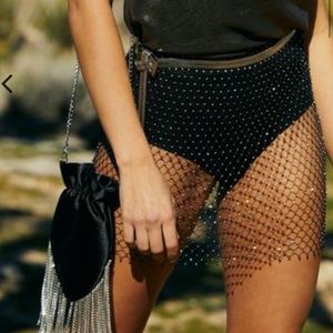 Crystal rhinestone mesh skirt 12th tribe
